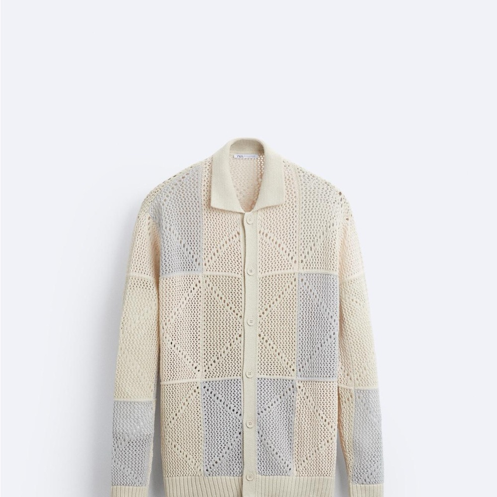 Zara Crochet Cardigan Shirt - Picture 2 of 5